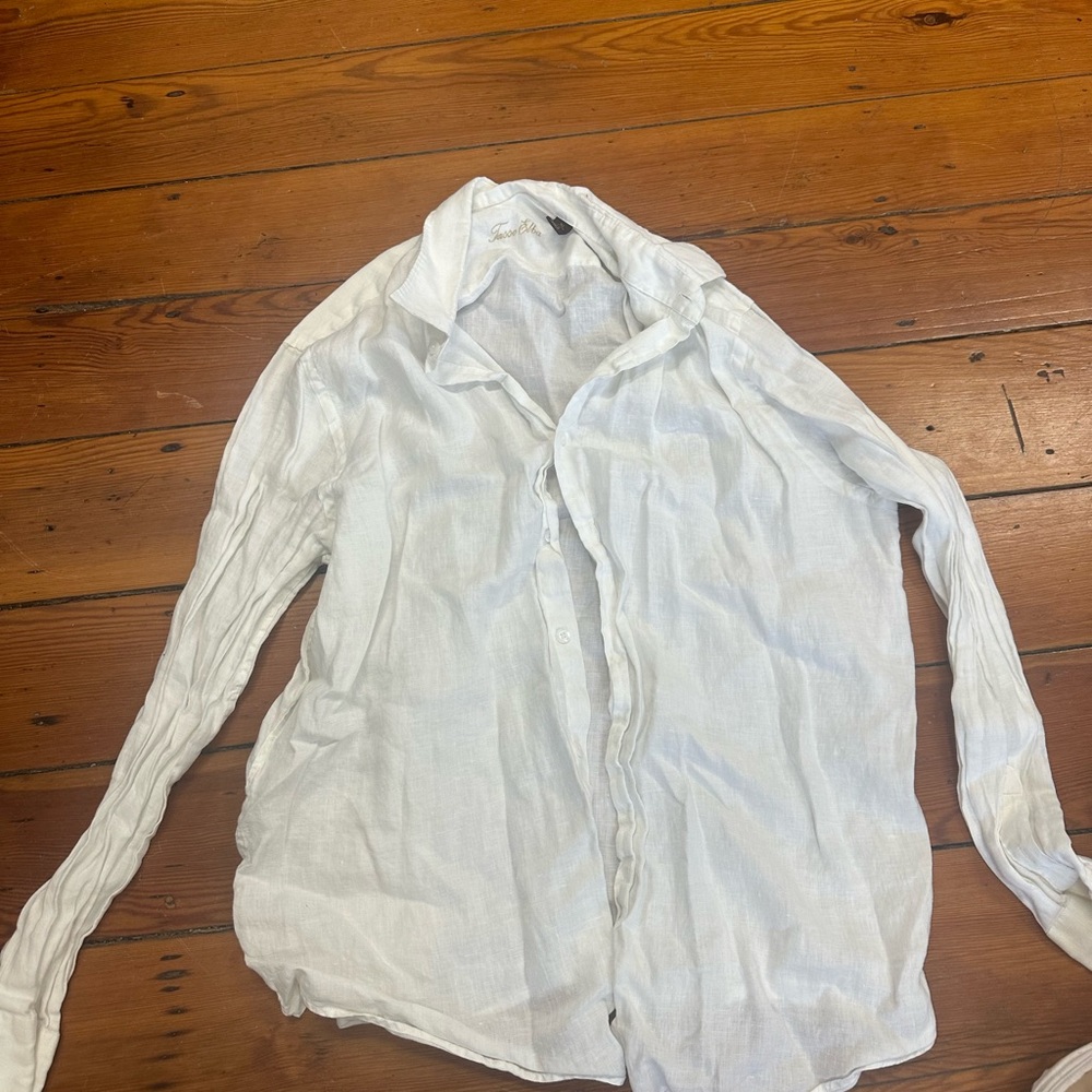 Tasso Elba Cream Linen Shirt